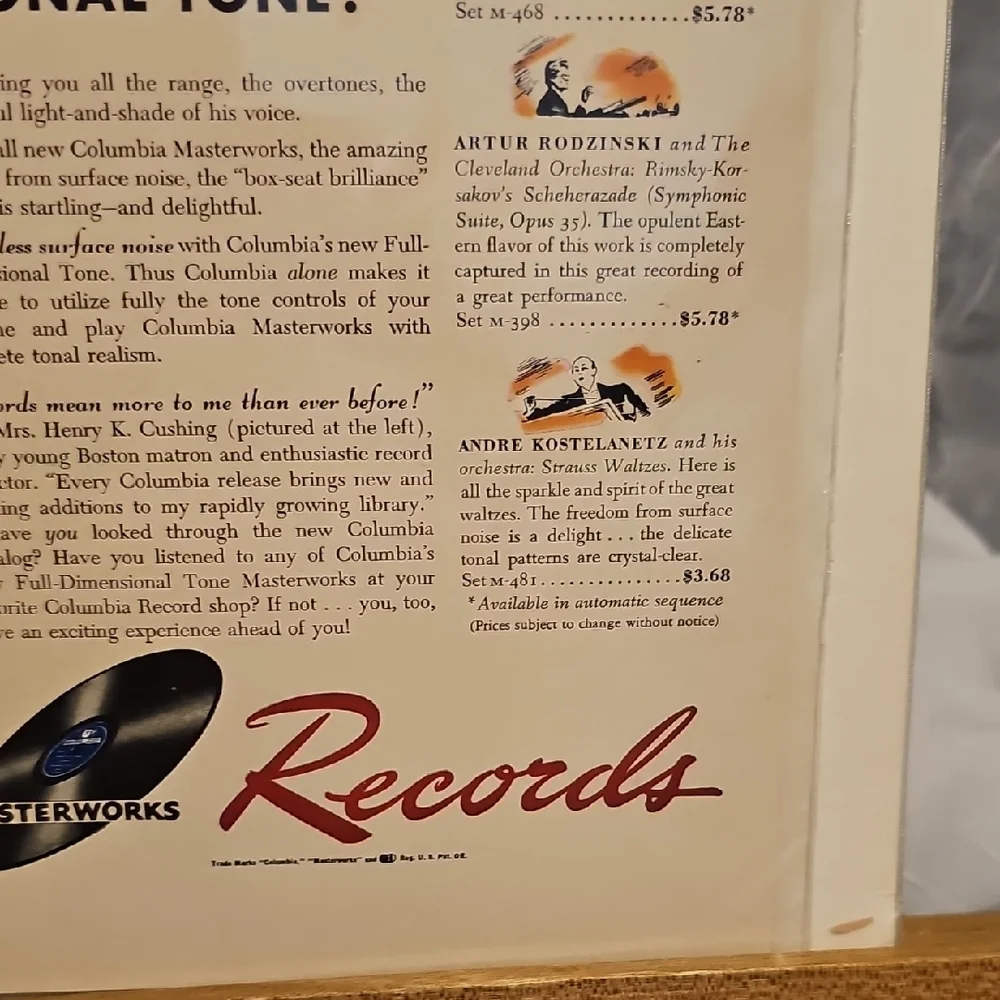 Columbia Records Vintage Advertisement 1942